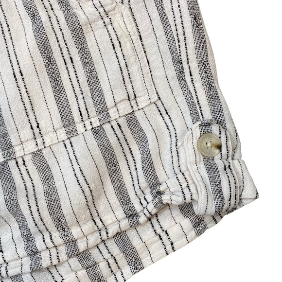 Time and Tru Women Plus sz XXXL (22) White Gray Linen Blend Shorts Elastic Waist - Picture 5 of 7